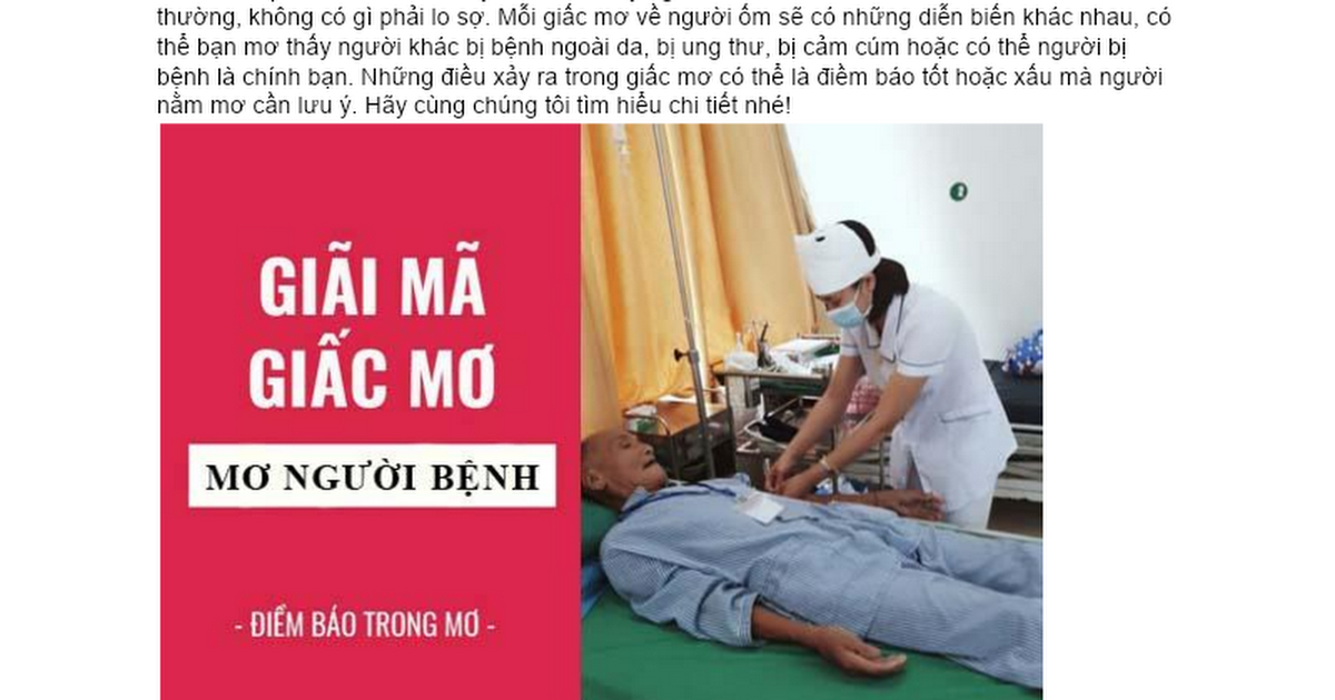 Giải mã giấc mơ người bệnh khỏe lại