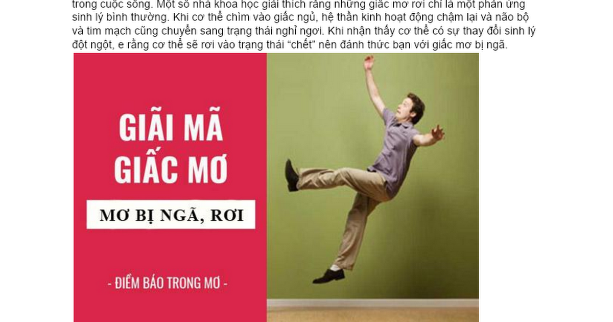 Mơ Thấy Ngã Từ Trên Núi Xuống