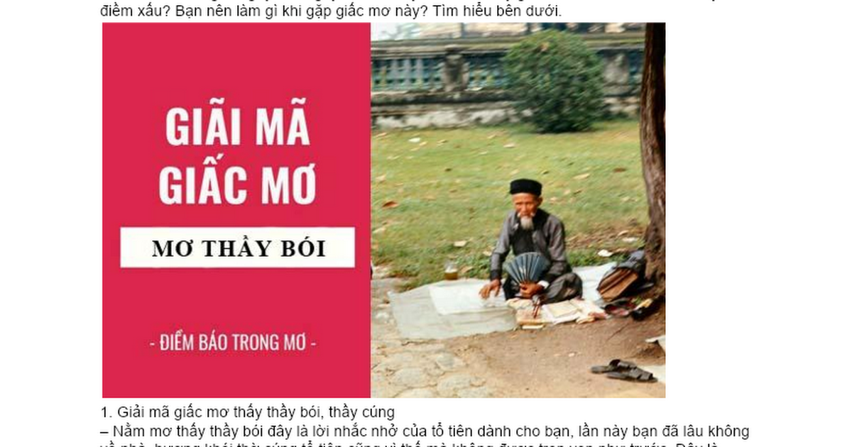 Nằm mơ thấy mình trở thành thầy bói